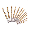 Drillpro 13Pcs M2 HSS 6542 Twist Drill Bit Set 1-6.5mm Titanium Coated Drill Bit with Metal Box for Wood Metal Drilling