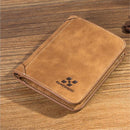 IPRee Men's Vintage RFID Blocking Trifold Wallet PU Leather ID Credit Card Holder