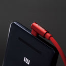 APPACS 2.4A 90 Degree Angle Type C Braided Fast Charging Data Cable 2M For Oneplus 5t Xiaomi 6 Mi A1 S9