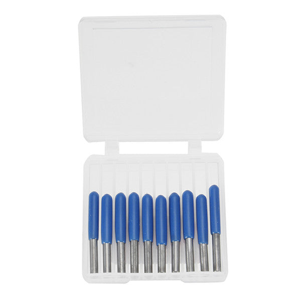 Wolike 10pcs 3.175mm Shank 0.1mm V-shape Carbide PCB Engraving Bits 10 Degree Cutter PCB Drill Bit