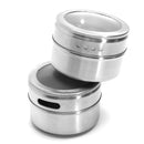 12Pcs Stainless Steel Magnetic Spice Tin Kitchen Storage Container Jars Clear Lid