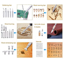 60PCS 60W Wood Burning Pen Set Tips Stencil Solder Iron Tools Pyrography Crafts Kit
