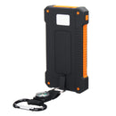 LED Compass Waterproof 6000mAh 2 USB Portable Solar Battery Charger Solar Power Bank Climbing Hook