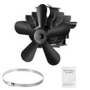 5 Blades Heat Powered Stove Fireplace Fan Silent Wall Mounted Eco-Friendly Heat Circulation Eco Fan