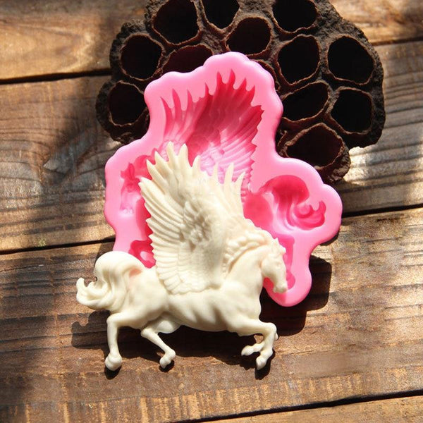 Silicone Pegasus Horse Fondant Mould Cake Chocolate Soap Sugarcraft Diy Mold