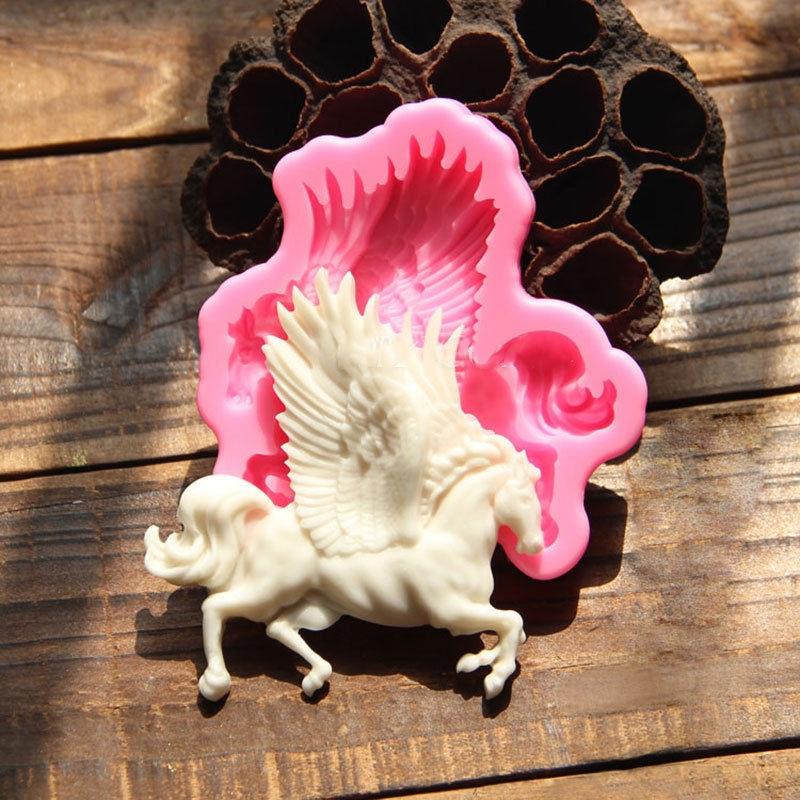 Silicone Pegasus Horse Fondant Mould Cake Chocolate Soap Sugarcraft Diy Mold