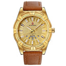 NAVIFORCE 9118 Waterproof Calendar Men Wrist Watch Casual Leather Strap Quartz Watches
