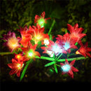 2pcs 4LED Solar Power Lily Flower Stake Light Multicolor Changing Waterproof Outdoor Garden Lamps