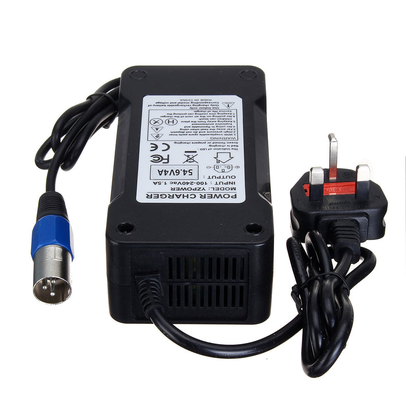 54.6V 4A Output 48V XLR Plug Battery Charger For Electric Scooter Bicycle E-bike