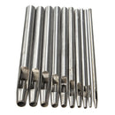 10pcs Steel Punch Set 0.5-5mm Leather Hole Craft Tool For Leather Craft Stamp Punch