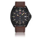 NAVIFORCE 9104 Genuine Leather Quartz Watch Casual Style Male Wristwatch