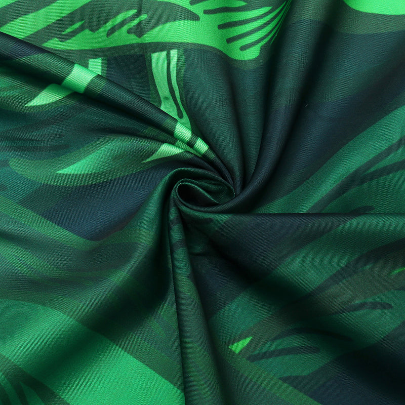 Tropical Plants Waterproof Shower Curtain Fabric With Hooks Ring Polyester Bathroom Rugs Mat