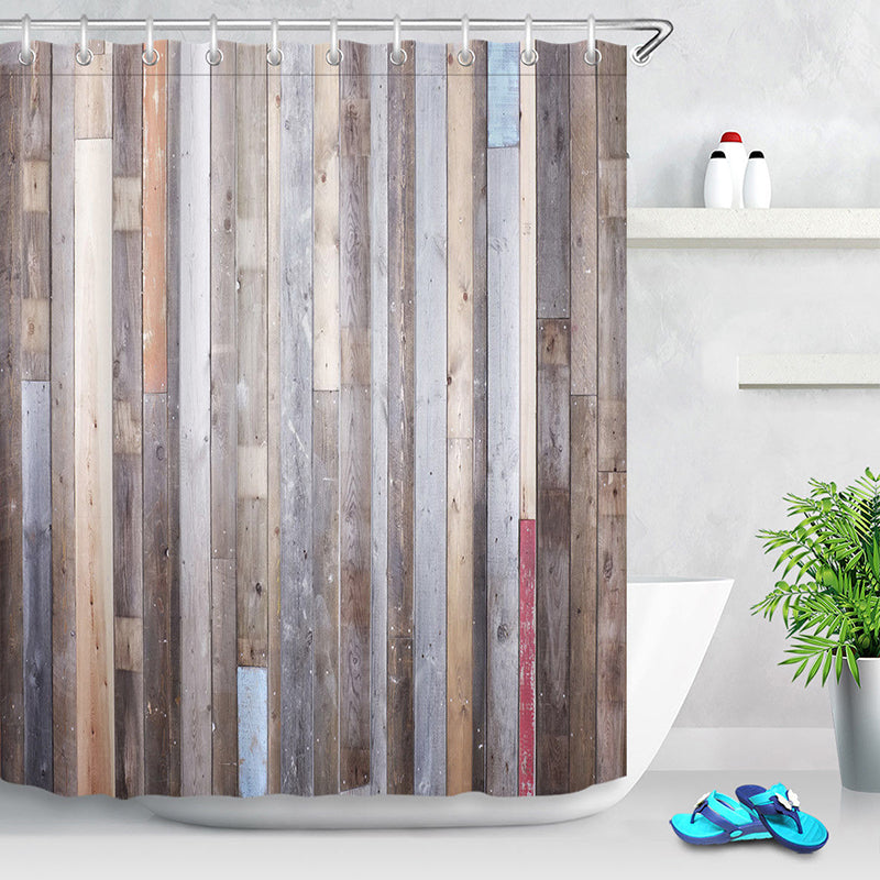 40X60cm Bathroom Shower Curtain Modern Rustic Wood Wall Waterproof Bathroom Liner Shower Curtain