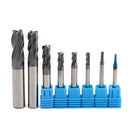 8pcs 2-12mm Carbide End Mill 4 Flutes Tungsten Steel Milling Cutter CNC Tools Set