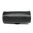 Motorcycle Barrel Saddle Bag PU Leather Metal Tool Bags Black Front Rear Moto Luggagge Bag