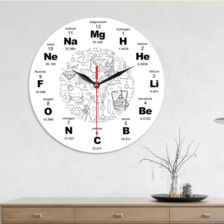 Emoyo ECY025 Chemical Element Table Wall Clock 3D Wall Clock For Home Office Decorations A