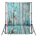5x7FT Vinyl Blue Wood Wall Floor Photography Backdrop Background Studio Prop