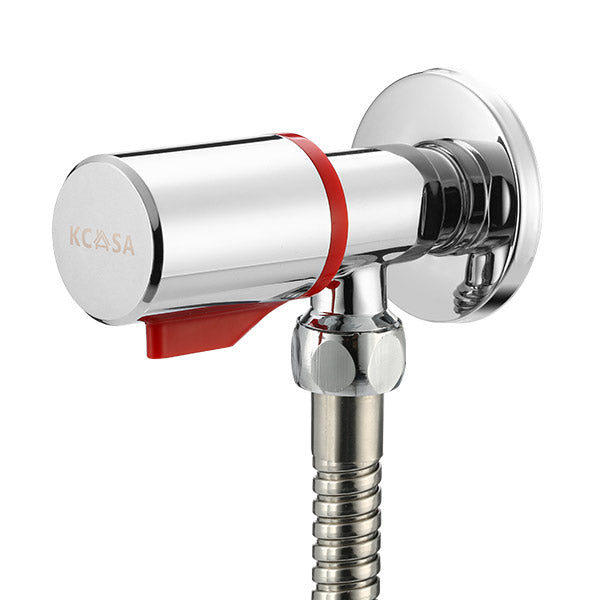 KCASA Chrome Brass Angle Valve Toilet Bathroom Laundry Machine Water Diverter Switch Accessories