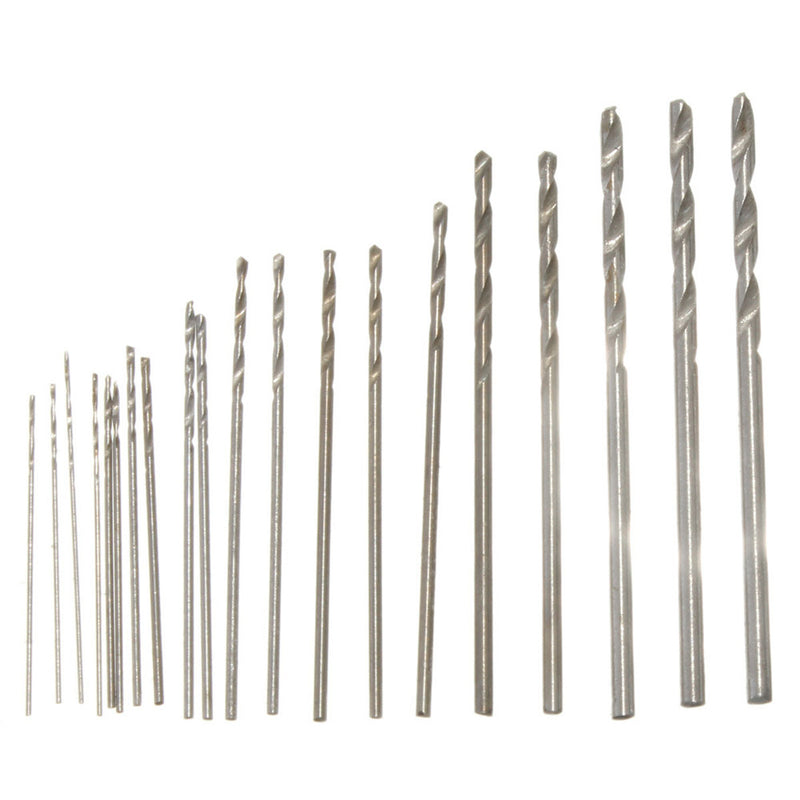 20pcs 0.3-1.6mm Micro HSS Twist Drill Bits Set Straight Shank