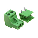 5pcs 5.08mm Pitch 2Pin Plug in Screw PCB Dupont Cable Terminal Block Connector Right Angle