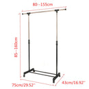 Adjustable Portable Clothes Garment Rack Hanging Rail Rolling Wheel Heavy Duty Cloth Hanger