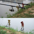 LEO Aluminum Alloy Fishing Rod Holder Adjustable Handle Fishing Pole Support Stand Metal Ground