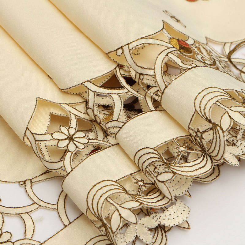 Pastoral Flower Table Runner Tablecloth Flag With Tassel Home Wedding Party Decor