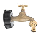 S60x6 IBC Tank Coarse Thread Adapter to Brass Garden Tap with 1/2'' Nozzle Pagoda Hose Tap Connector Replacement Multi-functional Valve Fitting Parts for Home Garden