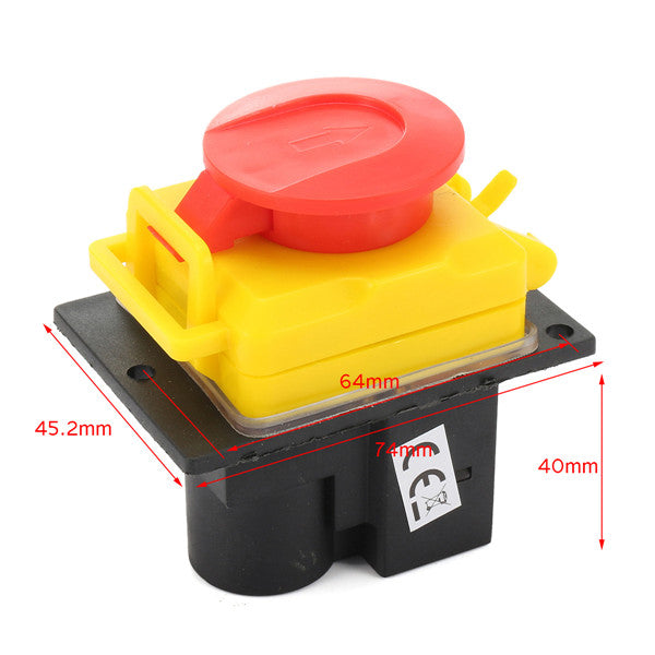 250V Universal DKLD DZ-6-2 15 Amp NVR Switch Emergency Stop Saftey Red Cut Off Killer