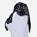Beautiful Black & Off White Embroidery Big Flowers Lace Neckline Fabric Closure DIY