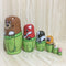 6Pcs/Set Wooden Animals Hand Painted Russian Nesting Dolls Matryoshka Dolls Toys Home Decorations