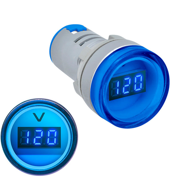 5pcs Blue 22MM AD16 AD16-22DSV Type AC 60-500V Mini Voltage Meter LED Digital Display AC Voltmeter Indicator Light/Pilot Lamp 110V 220V