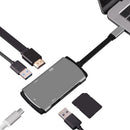 YC207 USB 3.0 HDMI  6 in 1 Type-C USB Hub PD Card Reader Adapter for Laptop
