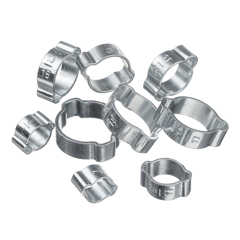 80Pcs 5-20mm Double Ear O Hydraulic Hose Fuel Clamp Sealing Pressure Consistency