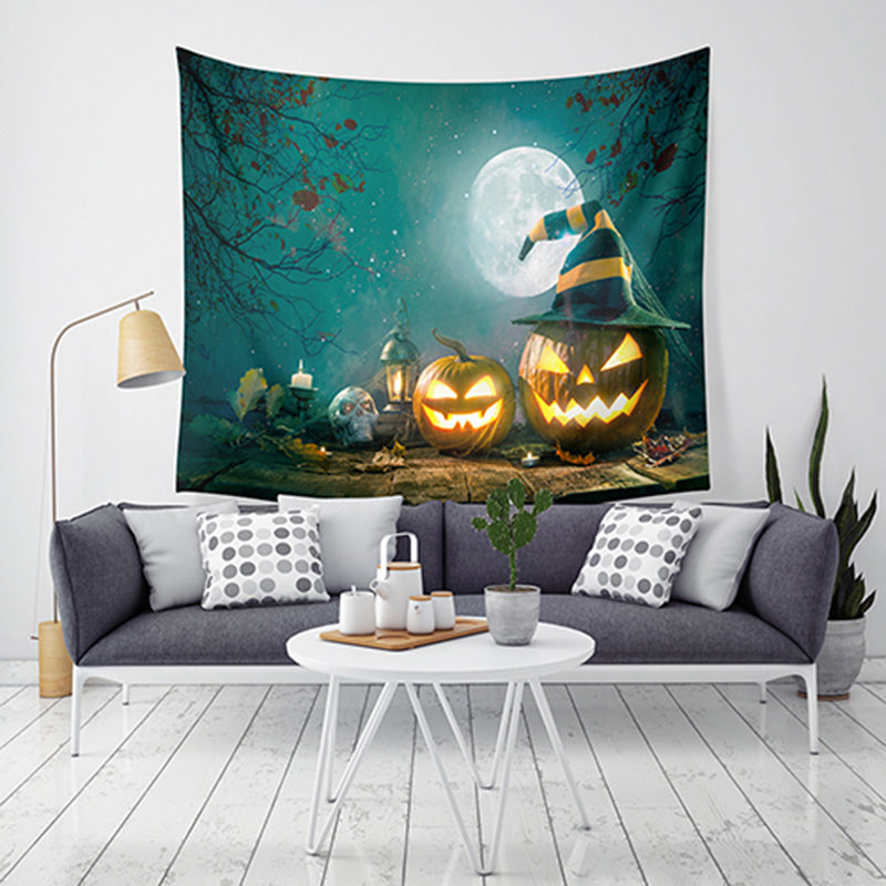 Loskii LWG6 Halloween Tapestry Pumpkin Print Wall Hanging Tapestry Art Home Decor Halloween Decorations