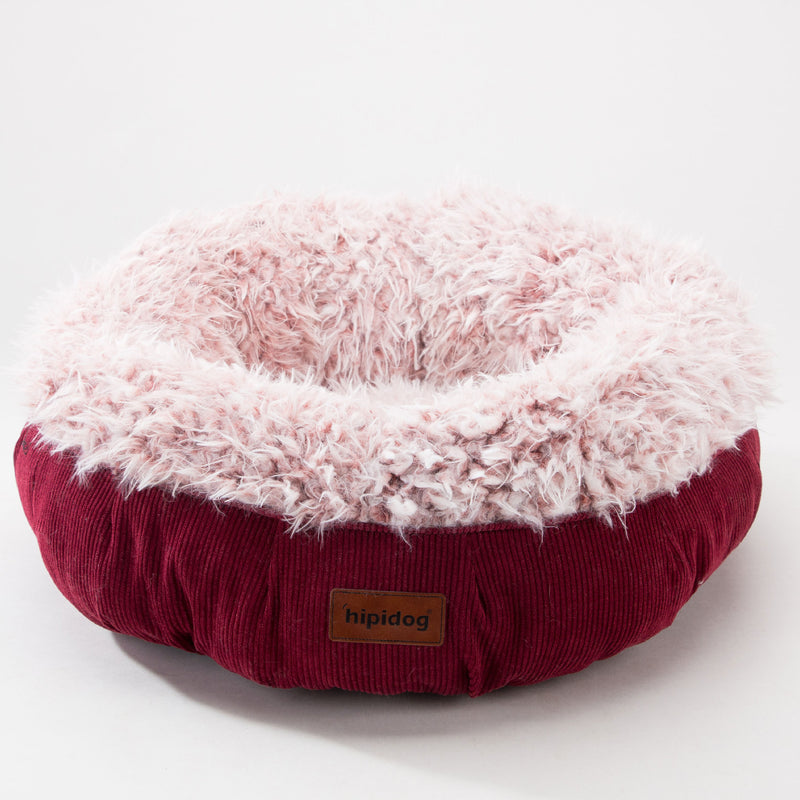 Cozy Solid Fleece Round Pet Bed