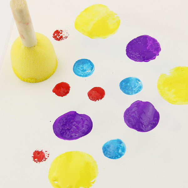 KCASA 4PCS/Set Sponge Paint Brush Original Wooden Handle Home Wall Decor Art Wall Tool