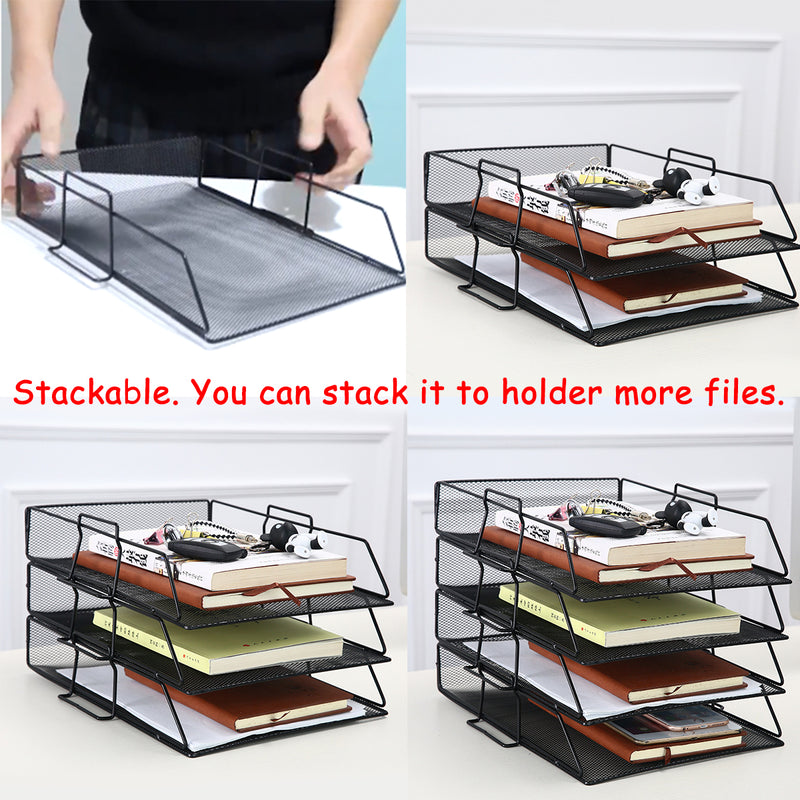 Single layer stackable file rack data rack office equipment Desktop Organizer