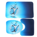 3PCS Durable Safety Patent Print Non-slip Bath Mat Toilet Rug Bathroom Carpet