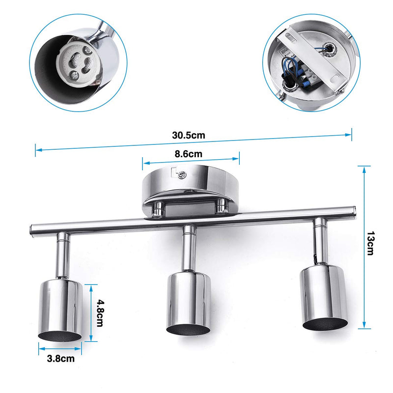 Modern 3 Head Adjustable Ceiling Light Wall Pendant Lamp Spotlight Down Light