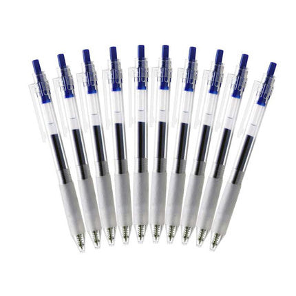 KACO KEYBO 10 Pcs/Pack Transparent Barrel Gel Pens 0.5mm Writing Signing Pen For Student School Office Supplies