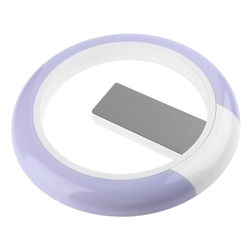 3D Led Digital Alarm Wall Clock Mirror Hollow Nightlight Living Room Decor