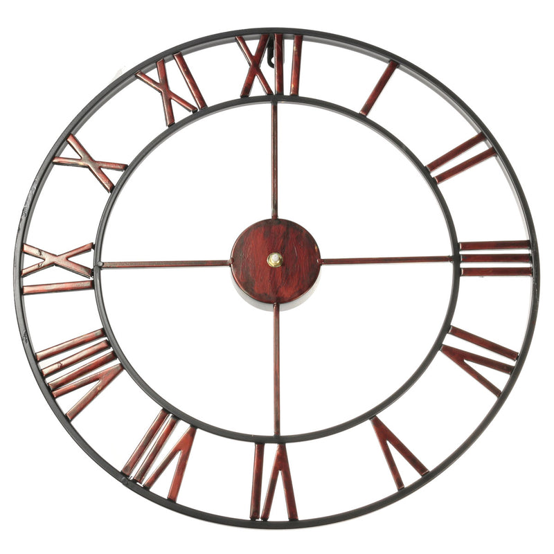 Classic Large Metal Wrought Iron Wall Clock Roman Numerals Steampunk Home Decor