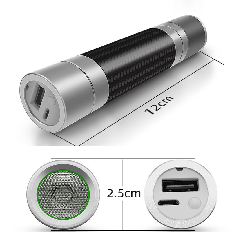 Skywolfeye 3Modes USB Rechargeable IPX3 LED Flashlight Mini Flashlight Outdoor Multifunctional Portable Flashlight Powerbank
