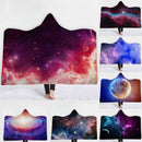 Winter Galaxy Star Plush Wearable Hooded Blankets Throw Dual Layer 3D Printing
