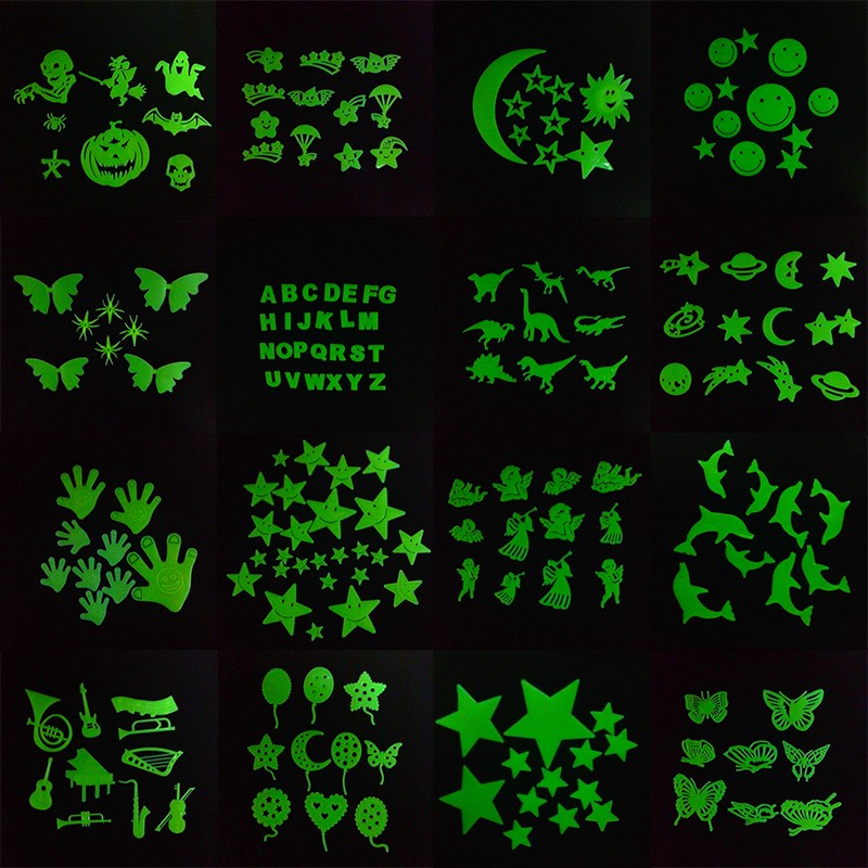 Hot Sale Various Amazing Glow in Dark Luminous Cartoon Moon Star Nursery Baby Room Home Decor Wall S