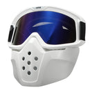 Detachable Goggles Face Mask Helmet Modular Shield Motorcycle Riding Blue Lens