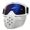 Detachable Goggles Face Mask Helmet Modular Shield Motorcycle Riding Blue Lens