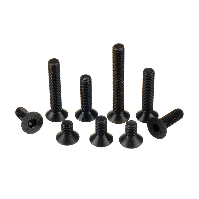 Suleve M6CH1 80Pcs M6 Carbon Steel Screw Hex Socket Flat Head 10.9 Grade 10-45mm Bolt Assortment