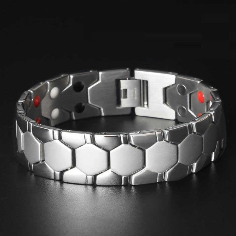 Mens Anion Magnetic Energy Bracelet 316L Stainless Steel Health Bracelet